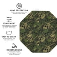 thumbnail image 4 of Fuzoiu Green Camouflage Skull Print Leather Coasters Set,Drink Coasters Set of 6,for Tabletop Protection, Durable PVC Coasters,Home Décor and Housewarming Gift,Octagon, 4 of 7