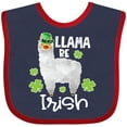 thumbnail image 3 of Inktastic St. Patrick's Day Llama Be Irish with Green Shamrocks Boys or Girls Baby Bib, 3 of 4