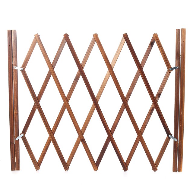Clôture Instantanée Extensible Bois Porte Rétractable Portes Portative Chien Animaux de Compagnie Sécurité Patio Jardin Pelouse Cour Maison