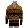 thumbnail image 5 of WAENQINLA Men's Jacquard Printed Sweaters Shawl Collared Button Up Cardigan Jackets Long Sleeve Open Front Knitwear Tops Orange S, 5 of 8