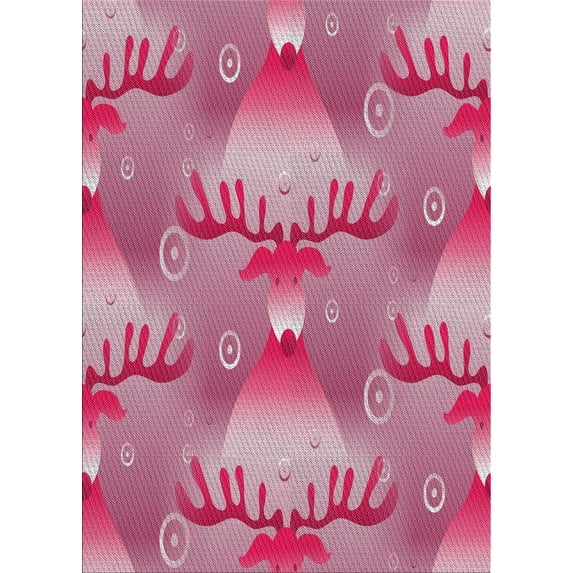 Ahgly Company Machine Washable Indoor Rectangle Transitional Cadillac Pink Area Rugs, 7' x 10'