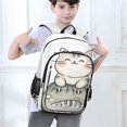 thumbnail image 6 of FORMRS Unisex School Backpack 17" Student Travel Bag with Laptop Compartment, Green Cute Cat, 6 of 7