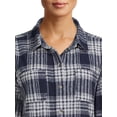 thumbnail image 4 of Time and Tru Women's Plaid Button Down Shirt, 4 of 5