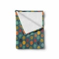 thumbnail image 2 of Modern Soft Flannel Fleece Throw Blanket, Geometrical Sketchy Abstract Image with Colorful Circles on Jade Green Backdrop, Cozy Plush for Indoor and Outdoor Use, 70" x 90", Multicolor, by Ambesonne, 2 of 6