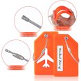 thumbnail image 4 of 12 Pack Silicone Luggage Tags for Baggage, Handbag, School Bag, Suitcase, Instrument Tag (Orange), 4 of 5