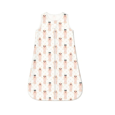 

Fotbe Poodle Dog Pattern Sleep Sack - Baby Wearable Blanket with Zipper Extra Soft Cotton Sleeveless Sleeping Bag for Infants-X-Large