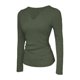 thumbnail image 4 of MHFRRA Camiseta de Manga Larga Suave para Mujer, Sin Costuras, Cómoda, Elástica, Transpirable, Informal, para Entrenamiento, con Sujetador Incorporado Verde, 4 of 5