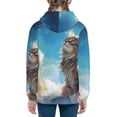 thumbnail image 6 of Pofeuu Blue Sky Winged Cat Print Teenage Zipper Hoodie Sweatshirts Hooded Casual Jackets With Pocket For Boys Girls-Small, 6 of 6