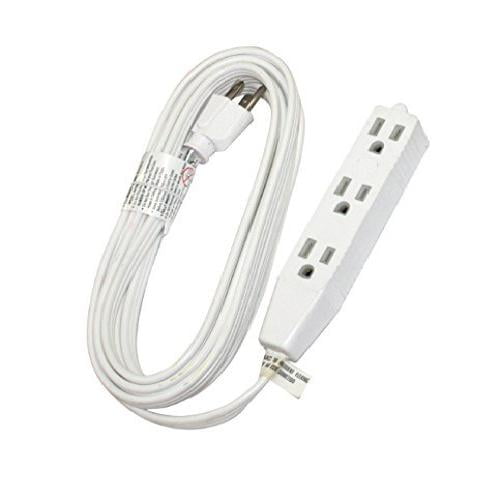 POWTECH Heavy Duty 3 Outlet Grounded Indoor Home Office Extention Cord