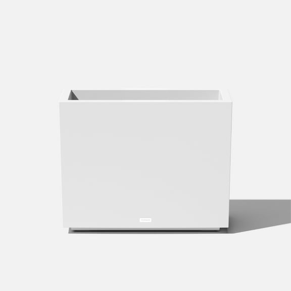 Veradek Block Series Span Short 24" Plastic Planter - White