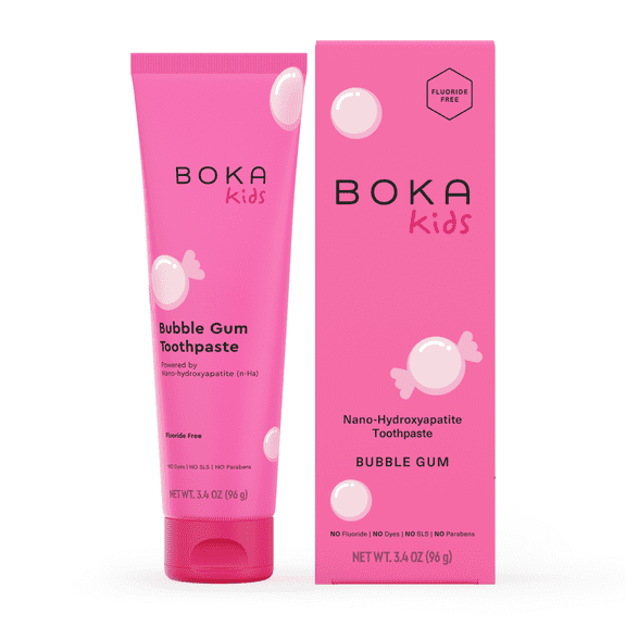 Boka Fluoride Free, Nano-Hydroxyapatite Kids Toothpaste, Bubblegum, 3.4oz