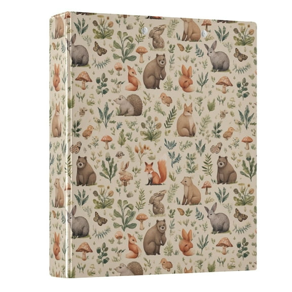 Three Ring Binder Forest Animals 1.5 Inch Round Binder D-Rings for Office Supplies and More