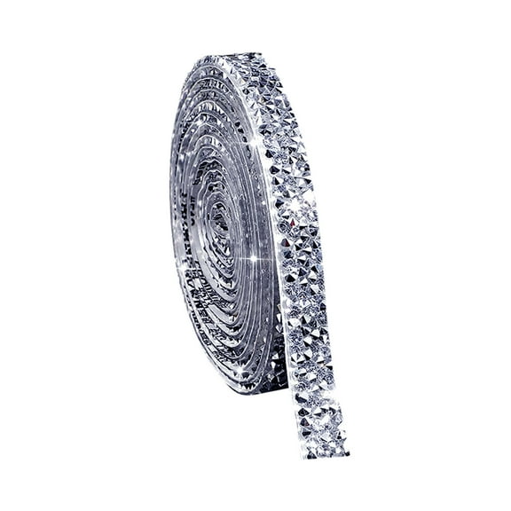 Giyblacko Adhesive TapeSelf-Adhesive Crystal Rhinestone Ribbon Resin Diamond Ribbon Glitter Rhinestone Sticker Roll DIY
