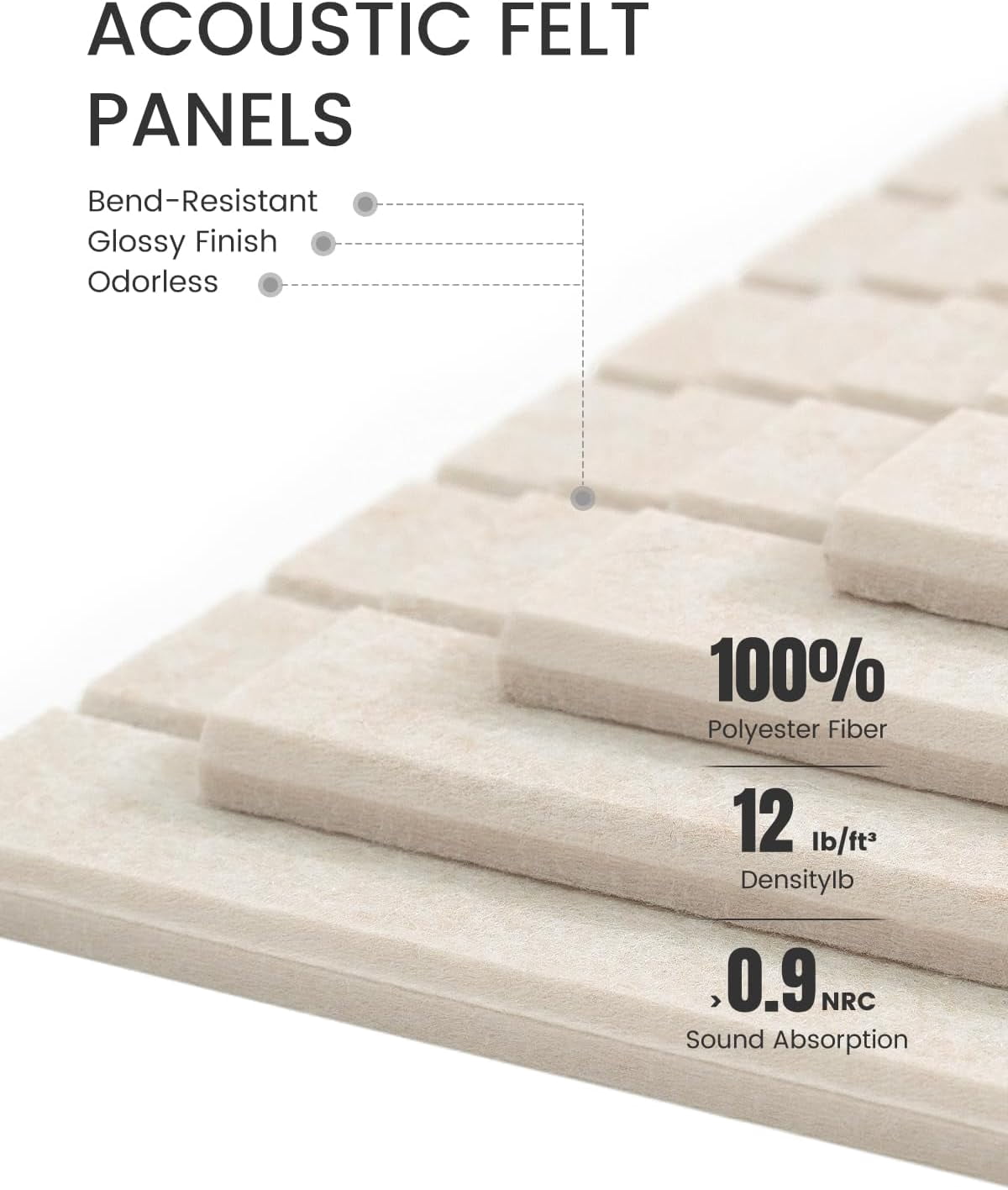 Large Felt Bulletin Board 48" x 36" Cork Board Alternative-12 Pack with 70 Safe Removable Adhesive Tabs, Cork Boards for Walls Cork Board for Home Office Classroom Pin Board (Oatmeal)
