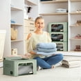 thumbnail image 2 of Sorbus Oxford Fabric Storage Bins: Stackable, Foldable Organizer Bags, with Clear Window (Set of 6), Teal, 2 of 6