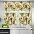 thumbnail image 3 of Rustic Sunflower Kitchen Curtains and Valances Set Tier Curtains 24 Inch Length Living Room Bedroom Bathroom Farmhouse Rustic Country Curtains 3 Piece Set Rod Pocket, 3 of 5