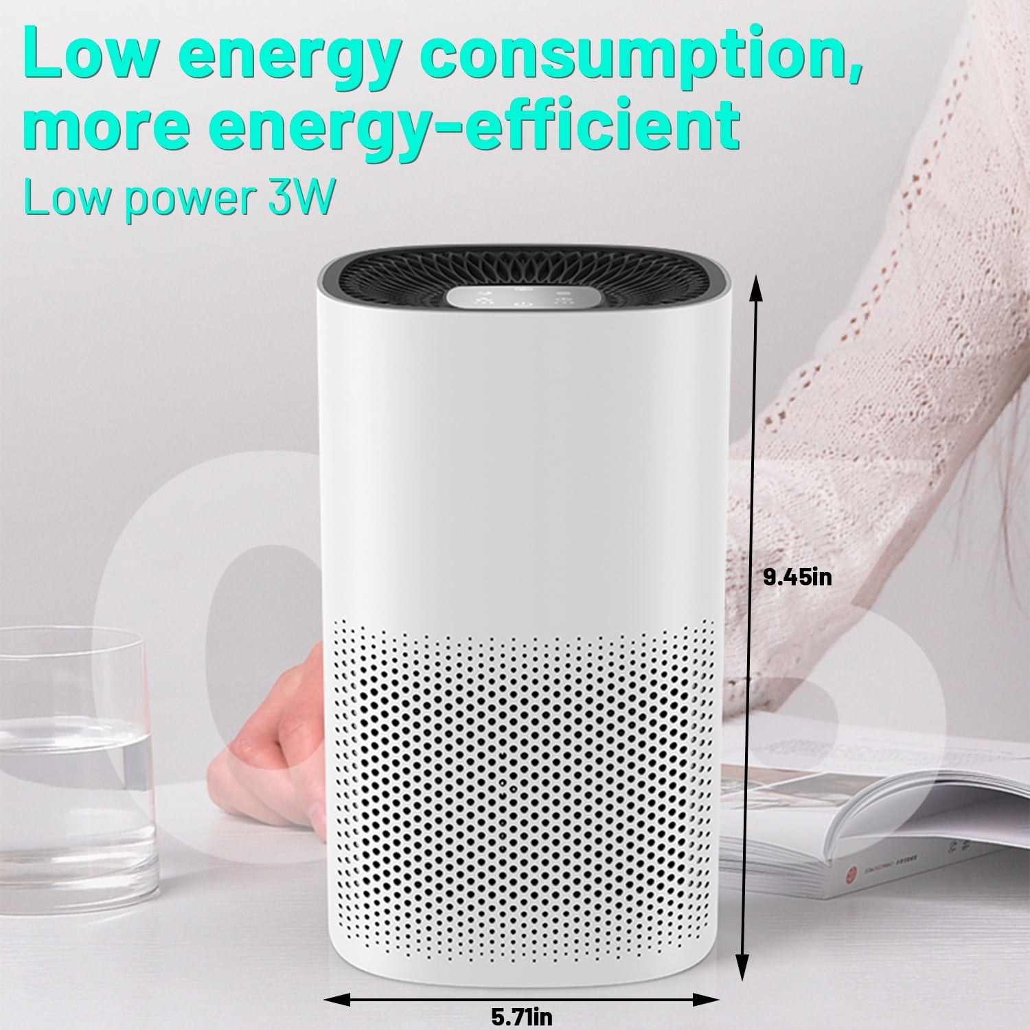 Ouxumoll Air Purifier, Allergies Pets Hair Odor Eliminators, Auto Mode, Quiet Air Cleaner, Air Cleaner up to 300 Sq Ft