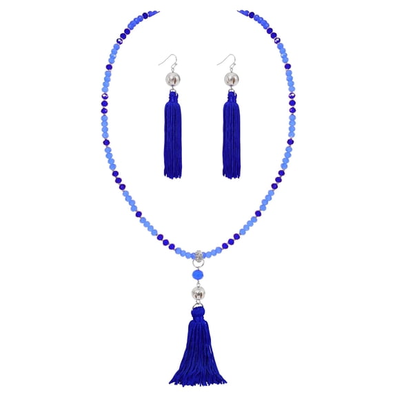 Bocar Long Beaded Strand Necklace with Tassel for Women Fashion Jewelry White, 33 inches