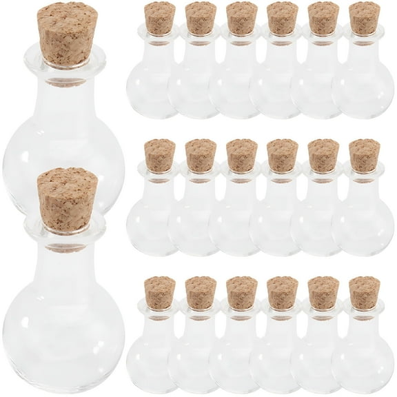 ACDANC 20Pcs Small Glass Bottle Wish Bottle with Cork Potion Bottle Glass Bottle Small Clear Bottles