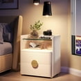 thumbnail image 7 of Finmind 2-Drawer Bedside Table with Glass Top and Gold Legs, Modern Nightstand, 7 of 7