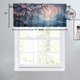 thumbnail image 4 of Cherry Blossom Kitchen Valance Curtains Japanese Style Full Moon Pink Flower Night Rod Pocket Window Valance for Living Room Bathroom Bedroom Kitchen 54 by 18 in, 1 Panel, 4 of 6