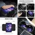 thumbnail image 5 of Renewold Wolf Galaxy Violet 12 PCS Car Seat Cover Set with Front Car Seat Covers Steering Wheel Cover Seat Belt Cover Trash Can Armrest Cover Rear View Mirror Cover Coaster Keychain Air Vent Bag, 5 of 7