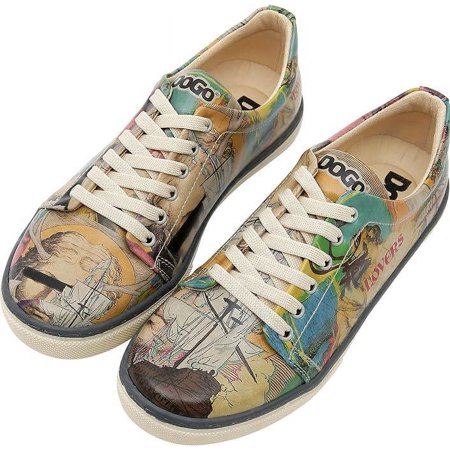 

Dogo Vegan Leather Sneakers for Women - Handmade and Unique Fashion Sneakers for Women Ancient Tales Design Size 6