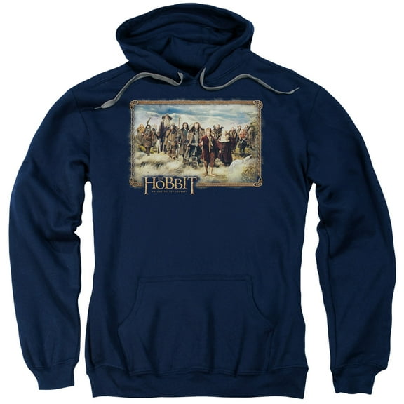 Trevco The Hobbit-Hobbit & Company Adult Pull-Over Hoodie- Navy - Large