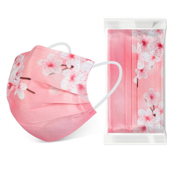 XIRQI Face Mask,Chinese Traditional Floral Design Dust Mask,Three-Layer Melt-Blown Protection Masks Disposable