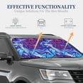 thumbnail image 4 of Daiia Swirl Print Blue Purple 2PCS Car Windshield Sun Shade, Foldable Sun Shield for Car Front Window, Auto Sun Blocker Visor Protector Universal for Truck SUV Pickup-Large, 4 of 7