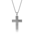thumbnail image 5 of Black Ion Plated Stainless Steel Hammered Cross Pendant - 24 Inch Round Box Chain, 5 of 7