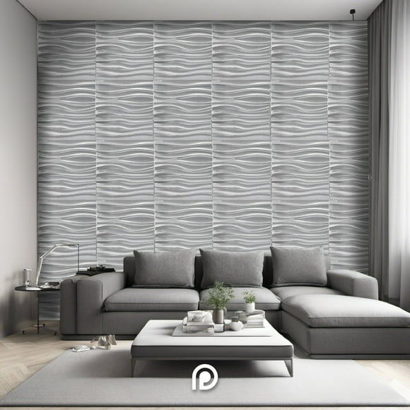 Panel Decorativo 3d Para Pared / 10pz 2.5m2 / Texturas S105 PLATINO
