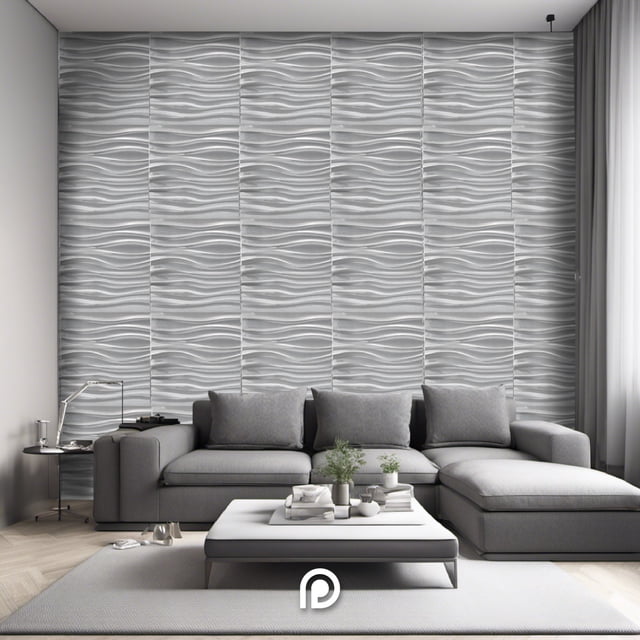 Panel Decorativo 3d Para Pared / 10pz 2.5m2 / Texturas S105 PLATINO