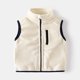 thumbnail image 2 of Gibobby Chamarra niñaNiños Niñas Sin Mangas Invierno Color Sólido Polar Cremallera Chaleco Chaqueta Abrigo Caliente Outwear(Beige, 6-8 Años), 2 of 3