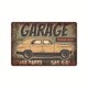 thumbnail image 1 of Pintura de hojalata retro de garaje americano, estilo industrial, fondo de reparación de automóviles, pintura decorativa colgante sin marco para pared, 1 of 6