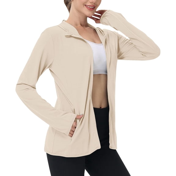 KALAKALA Sun Shirt Women with Hood Full Zip UPF 50 Protection Fishing Hoodie Lightweight Long Sleeve Sunscreen Hiking Jackets