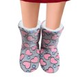 thumbnail image 4 of Calcetines Mullidos Tipo Pantuflas Acogedores Calcetines Cama Difusos para Otoño Invierno (corazón Y Rosa), 4 of 9