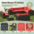 thumbnail image 2 of Homall 12 Pieces Rattan Patio Furniture Conversation Set Outdoor Sectional Sofa for Backyard,Red, 2 of 10