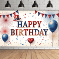 thumbnail image 5 of Yatrandify Patriotic Design Happy Birthday Banner Balloon Decoration Stars Stripes Party Backdrop for Birthday Celebration Independence Day Event Kids Party, 5 of 7