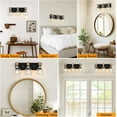 thumbnail image 6 of 3-Light Farmhouse Wood Bathroom Vanity Lights over Mirror with Metal Cage Lampshade Rustic Bathroom Light Fixtures for Mirror, Living Room, Bedroom, Hallway, 6 of 9