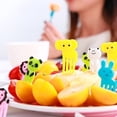 thumbnail image 5 of 48 Piezas Mini Tenedores de Frutas, Tenedores de Frutas de Plástico para Niños, Tenedores de Frutas Bento de Dibujos Animados, Palillos de Dientes Decorativos de Animales Lindos para Postres de, 5 of 5
