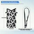 thumbnail image 6 of ZIATUBLES Neoprene Cellphone Crossbody Bag Portable Phone Sleeve Case with Adjustable Strap Water Resistant Phone Purse, 4 X 8 Inch, Black White Cow Print, 6 of 7
