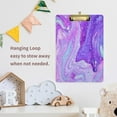 thumbnail image 6 of FMSHPON Trendy Fluid Marble Purple Tie Dye Clipboard Hardboard Wood Nursing Clip Board and Pull for Standard A4 Letter 13x9 inches, 6 of 7