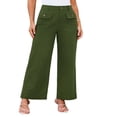 thumbnail image 2 of LYMAYTER Women Casual Trousers High Waist Wide Leg Pants for S-3XL Business Casual Long Straight Pants, 2 of 7