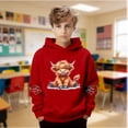 thumbnail image 2 of WAYUTE Sweatshirts for Girls Cute Cow Print Hooded Sweatshirt for Boys Soft Casual Pullover with Pocket, 2 of 6