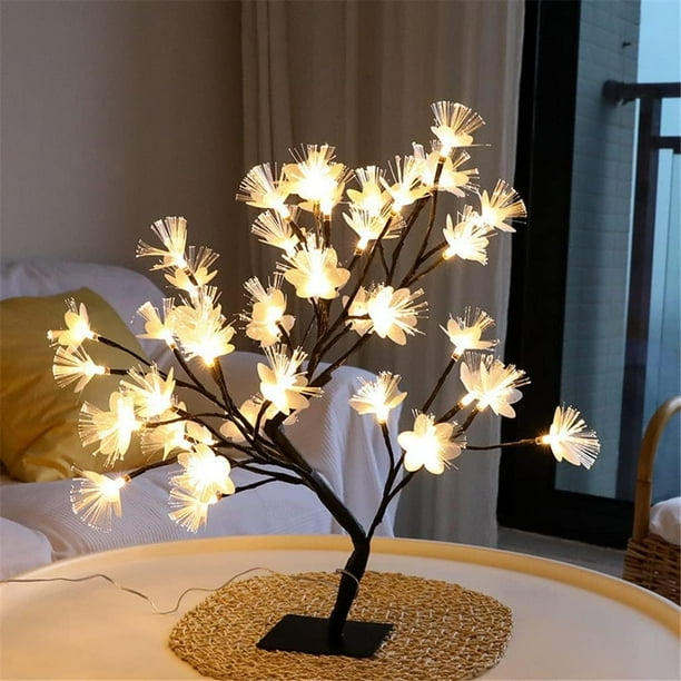 Árbol de la Ramita del Árbol de Navidad Luces de Ramita Decorativas Luz de Árbol de Mesa Interior para Decoración