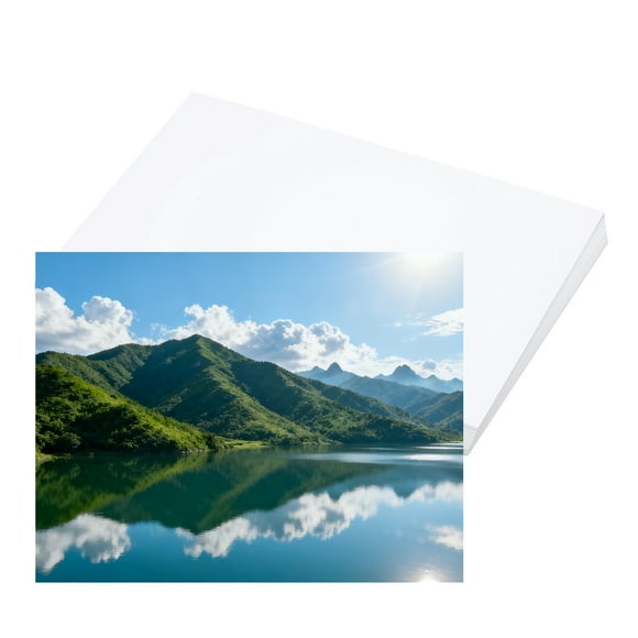 Uxcell 11.7"x8.3" Glossy Sticker Paper, 50 Sheets Inkjet Printing Picture Paper Instant Dry Picture Printing 150GSM Self-Adhesive Printable Sticker for Dye Ink Inkjet Laser Printer