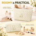 thumbnail image 6 of DAKIMOE 2PCS Makeup Bag Travel Toiletry Bag Cosmetic Bags Organizer Personalized Initial for Birthday Christmas Girl Women Girlfriend Teacher Valentines Day Gifts, 6 of 10