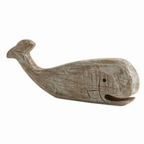 Wooden Whale Sculpture Nautical Decoration Housewarming Gift Desk Statue Entrance Office Animal