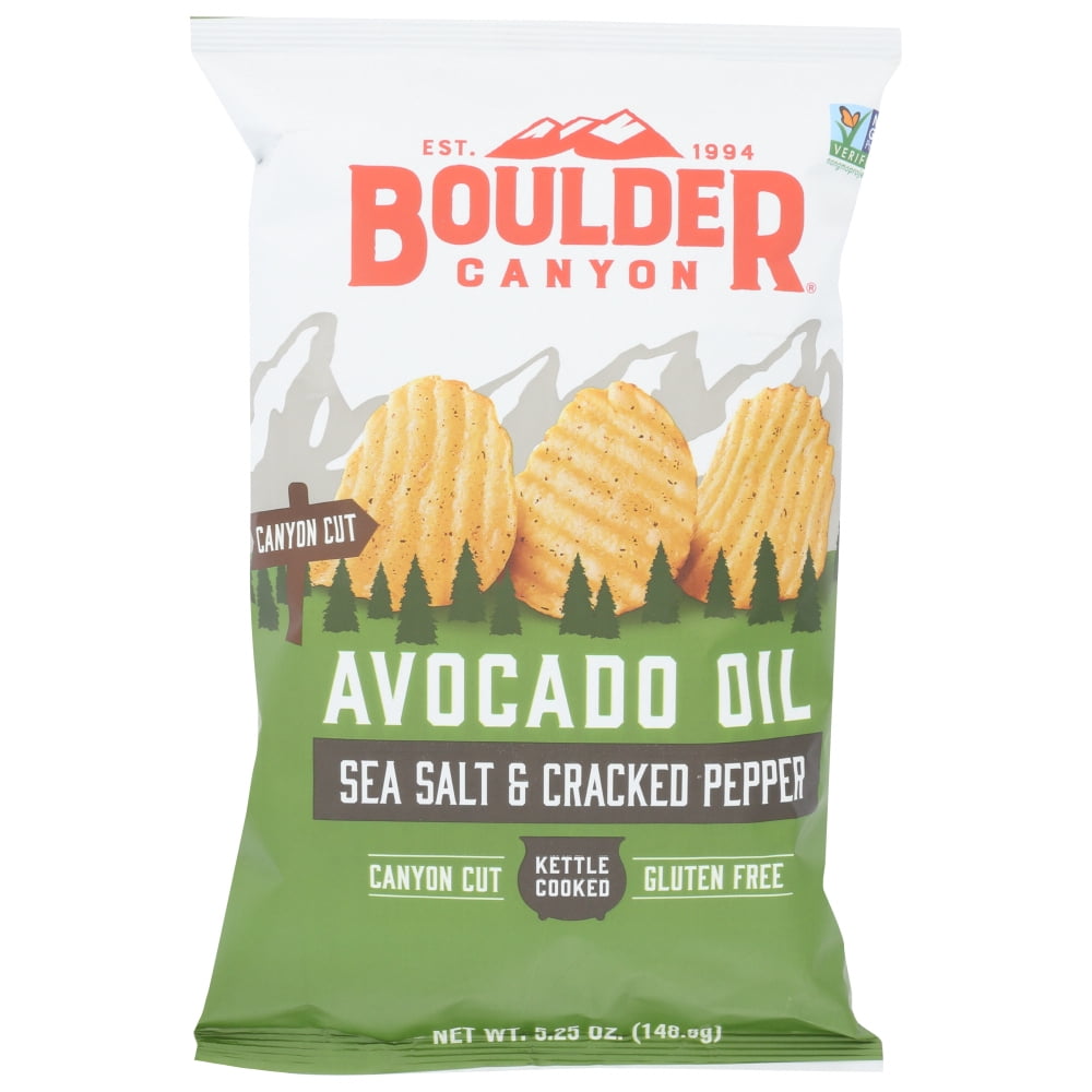 Boulder Canyon Avocado Oil Canyon Cut Potato Chips Sea Salt And Cracked